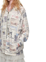 Cat Newspaper Print Waffle Set