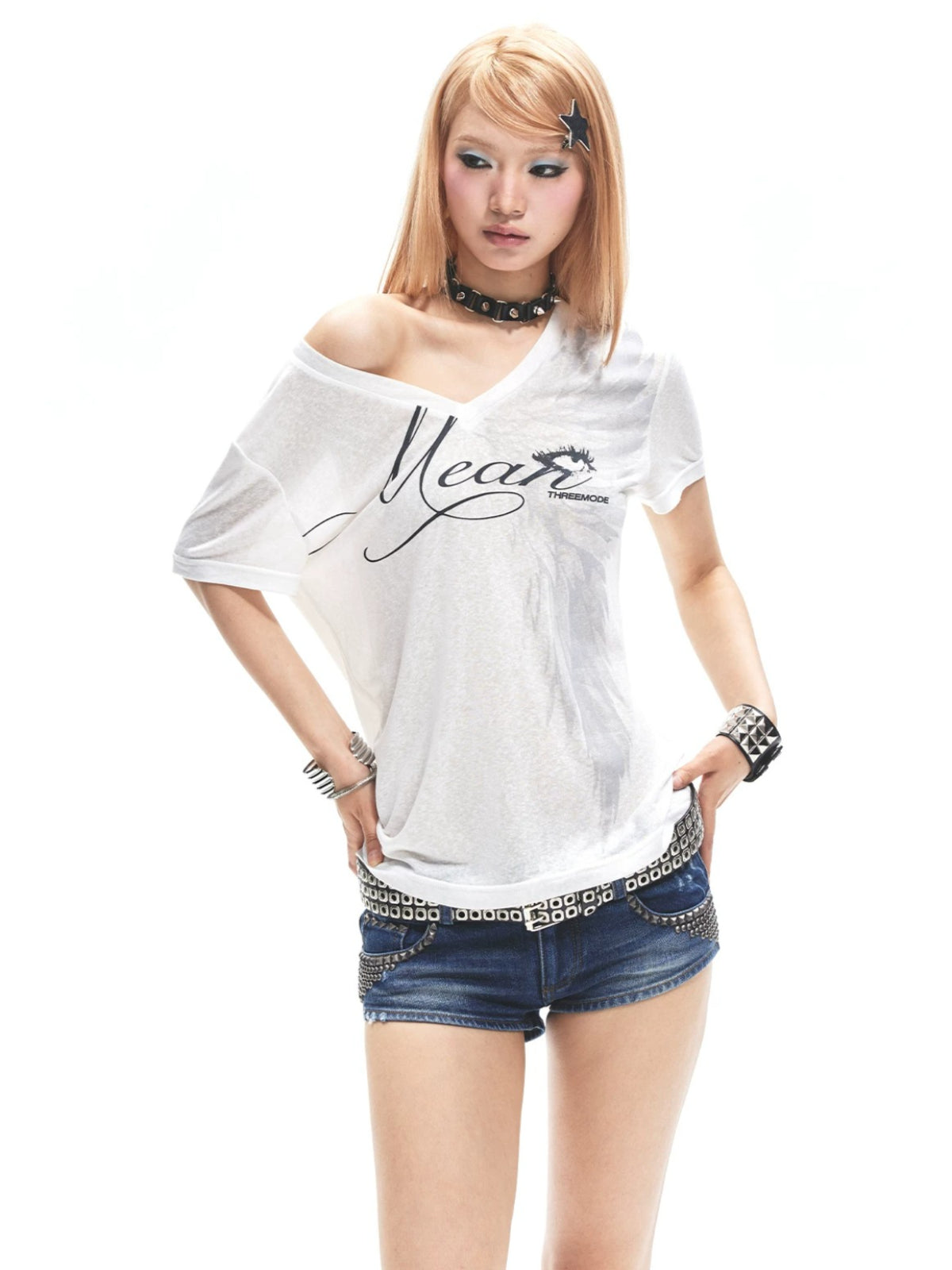 Asymmetric Letter Print T-Shirt