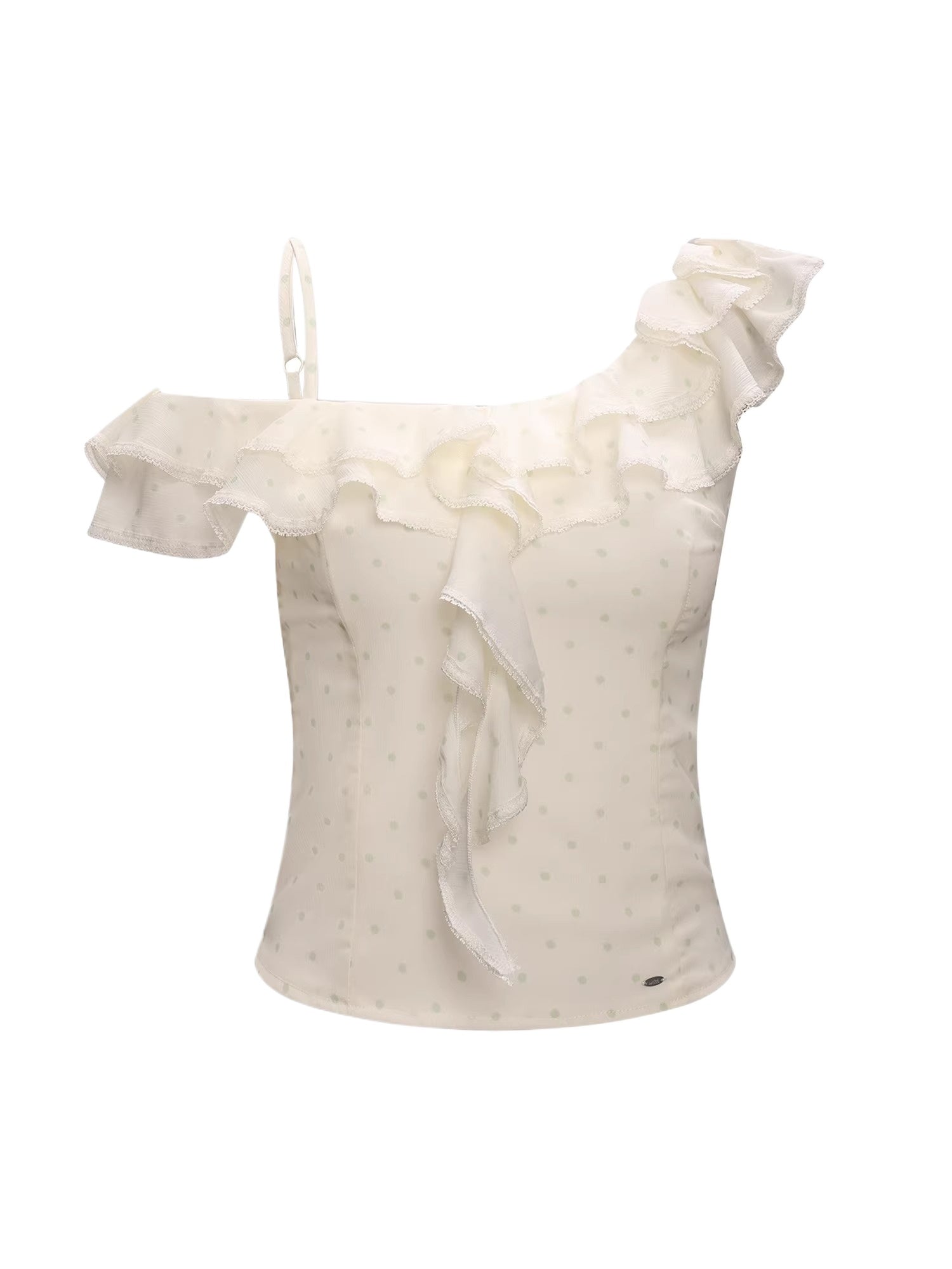 Ruffle Strap Chiffon Top