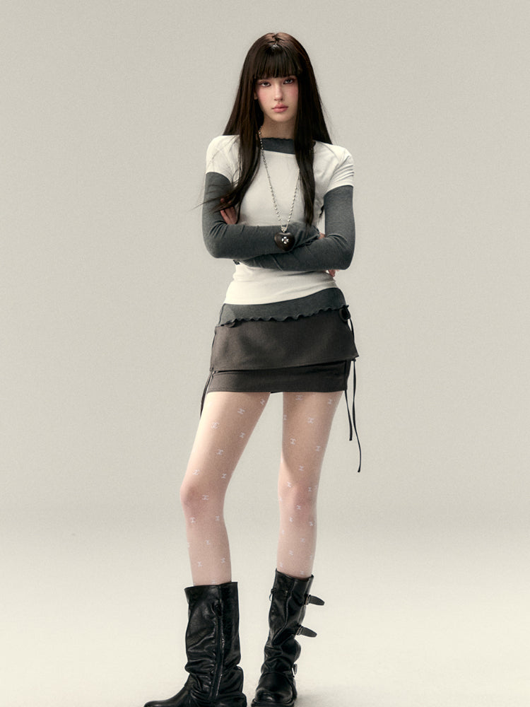 Embroidered Letter Short-Sleeve T-shirt