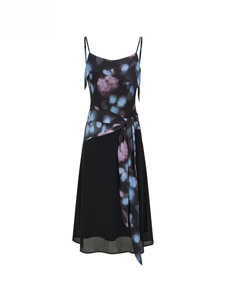 Ink Bloom Tie Strap Dress