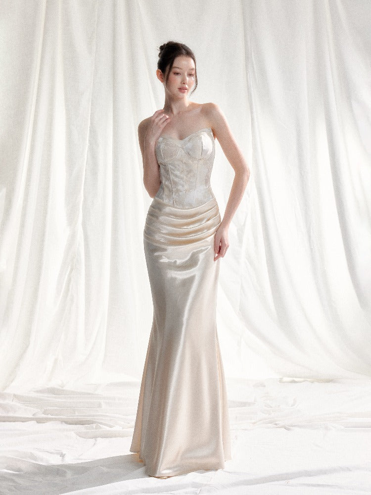 Jacquard Satin Corset Dress