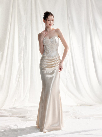 Jacquard Satin Corset Dress