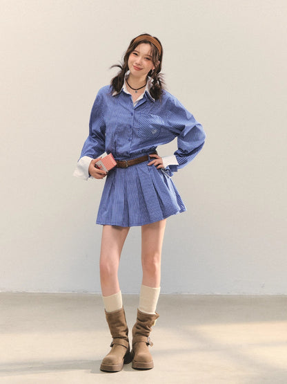 PLaid Cape A-Line 2-in-1 Dress &amp; Cape Set