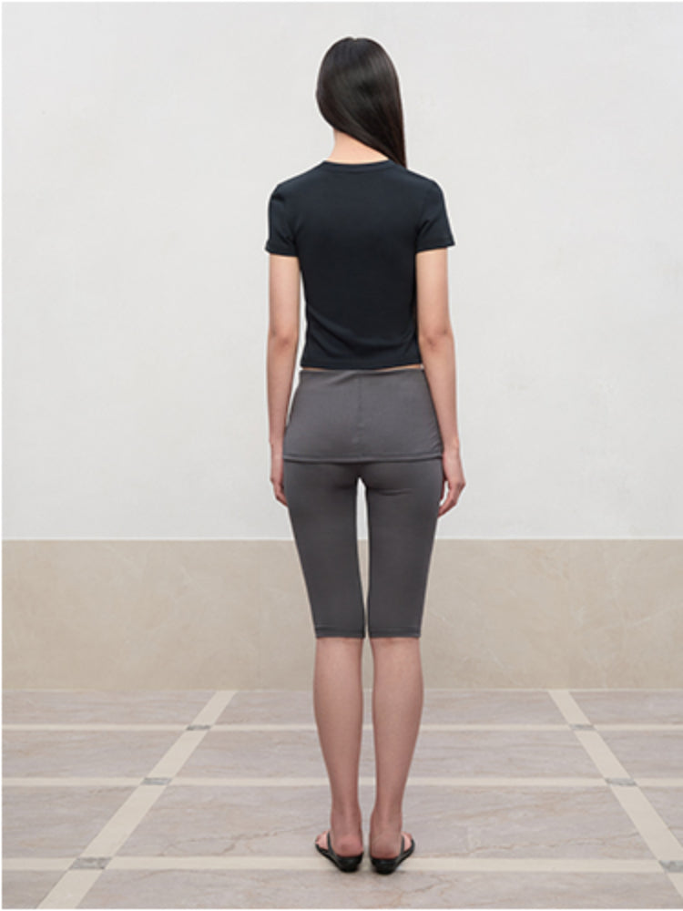 Regular-Shoulder Round Neck Short-Sleeve T-Shirt