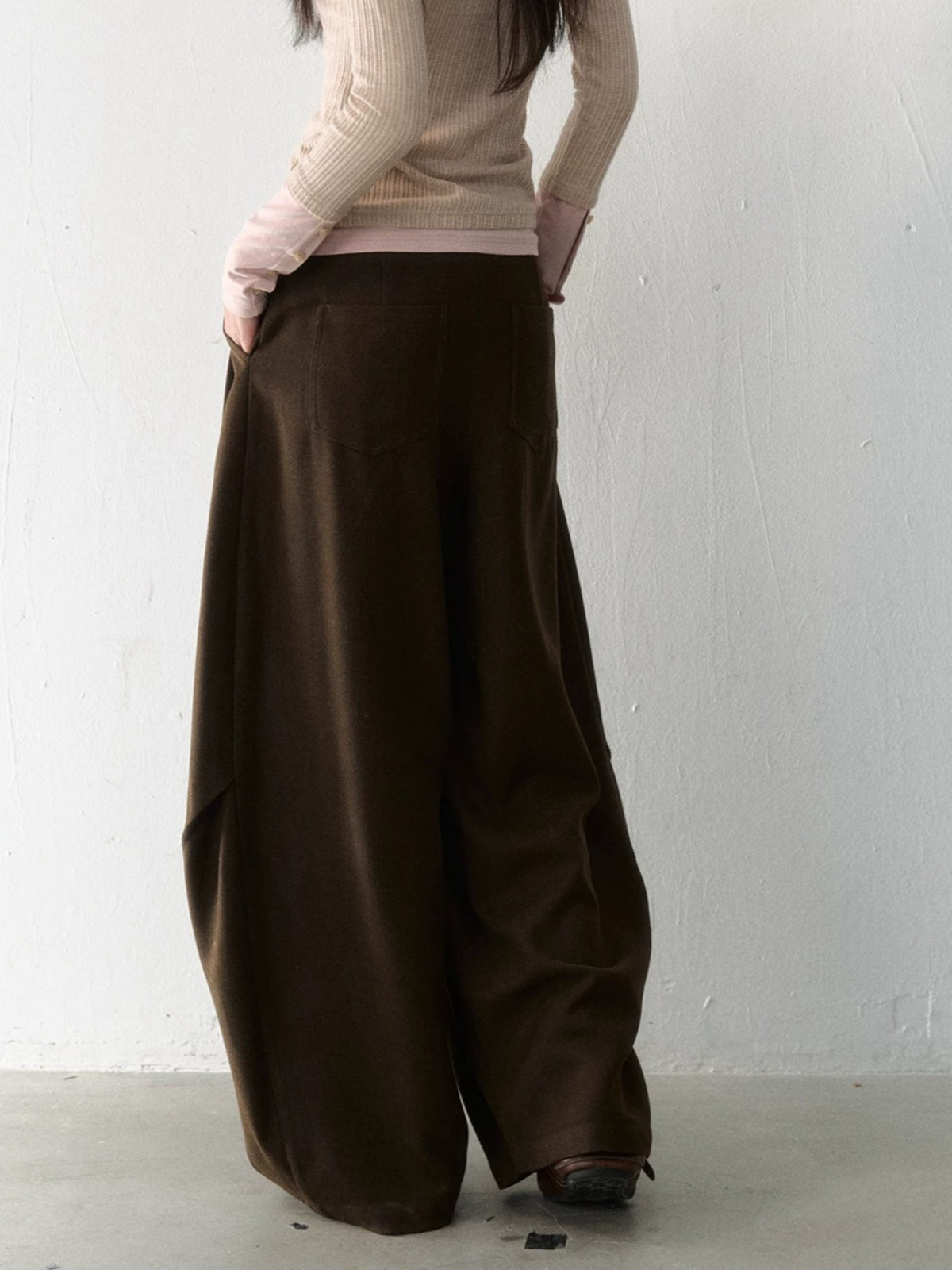 Pleated Tie-Waist Wide Leg Trousers
