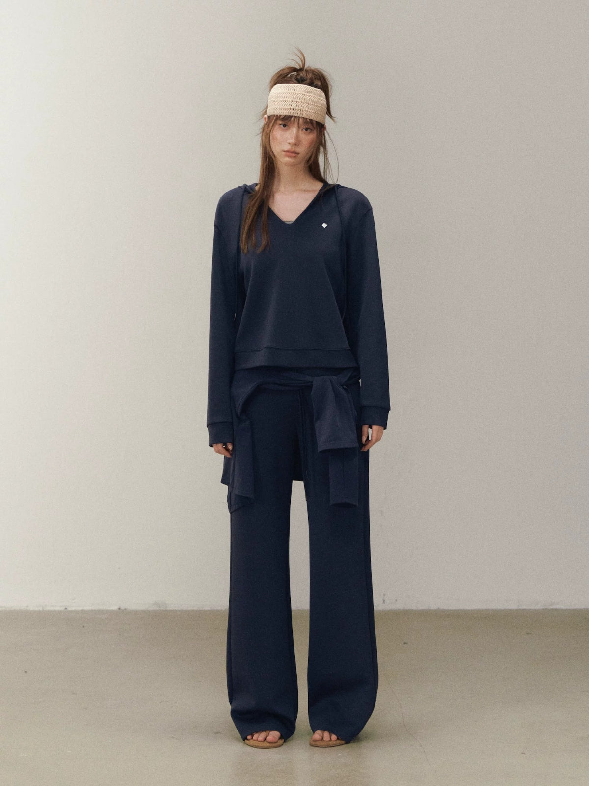 Layered Hoodie Cardigan &amp; Pants Set