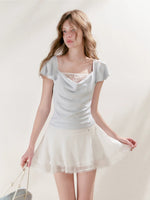 Lace Chiffon Layered Skirt