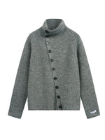 Vintage Stand Collar Knit Cardigan