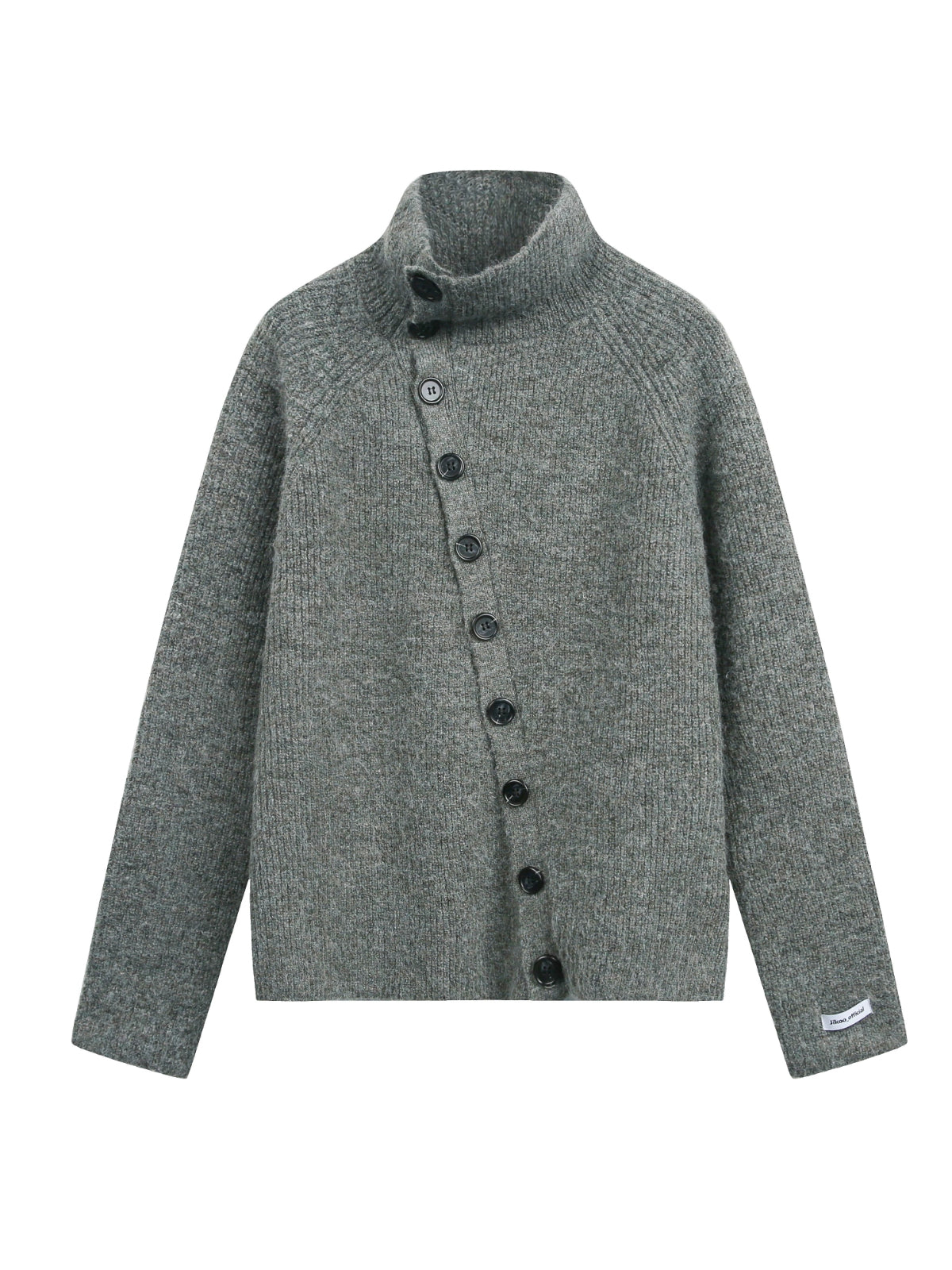 Vintage Stand Collar Knit Cardigan