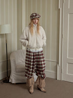Zip-Up Shearling Textured Fitted Short Coat