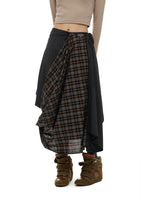 Irregular Plaid A-Line Midi Skirt
