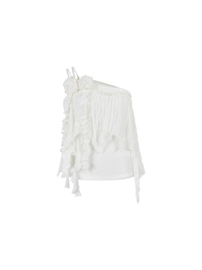 Heavy-Duty Floral Asymmetric Lace Camisole