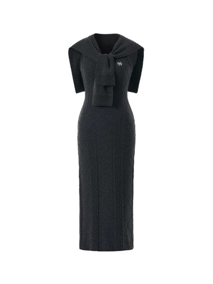 Duro Cable-Knit Argyle Dress