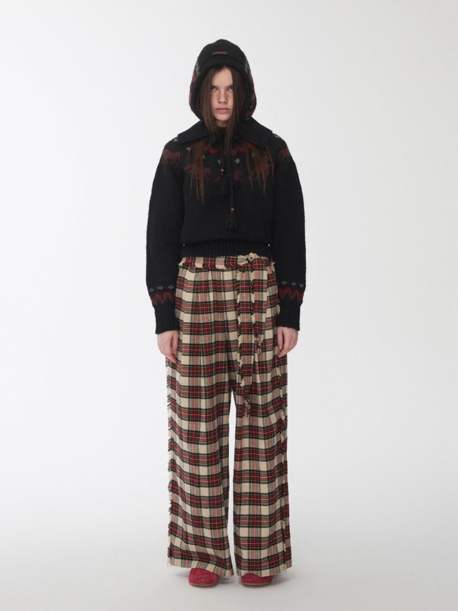 Fair Isle Pony Jacquard Knit Balaclava Hat