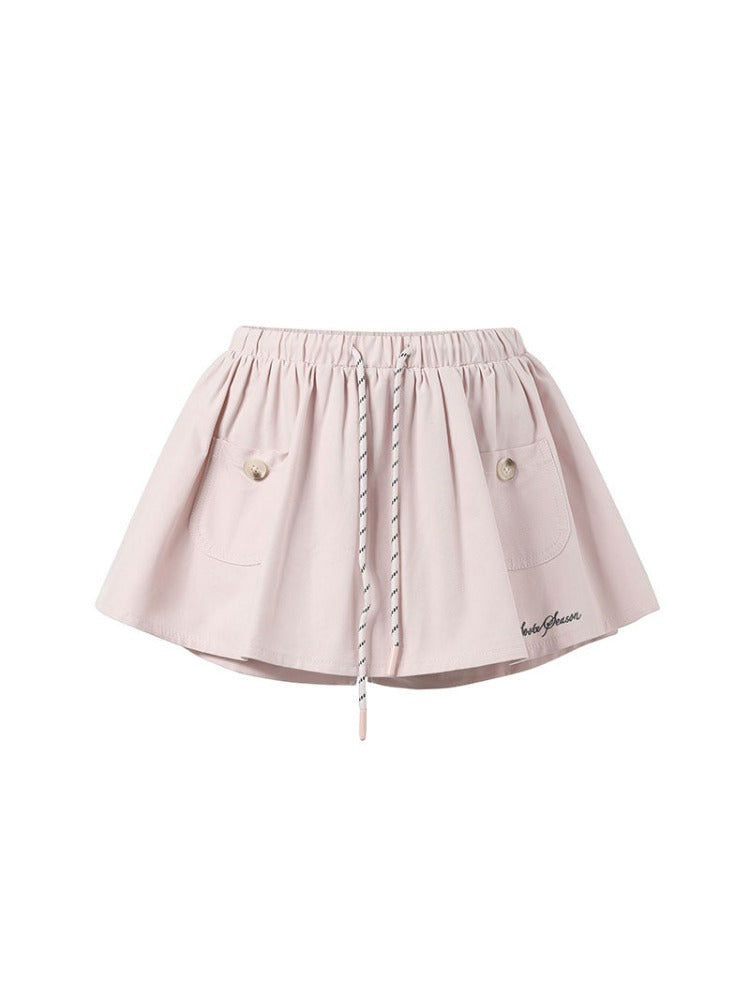 Navy Blue Pocket Drawstring Skort