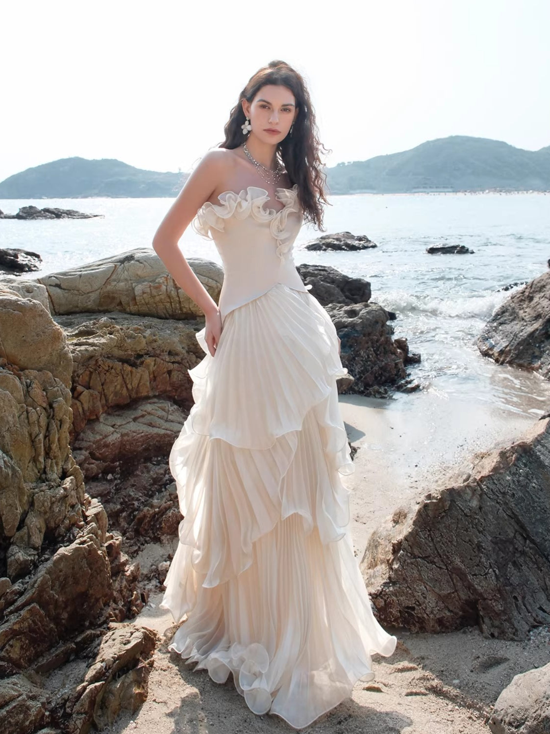 Venetian Pleated Maxi Dress