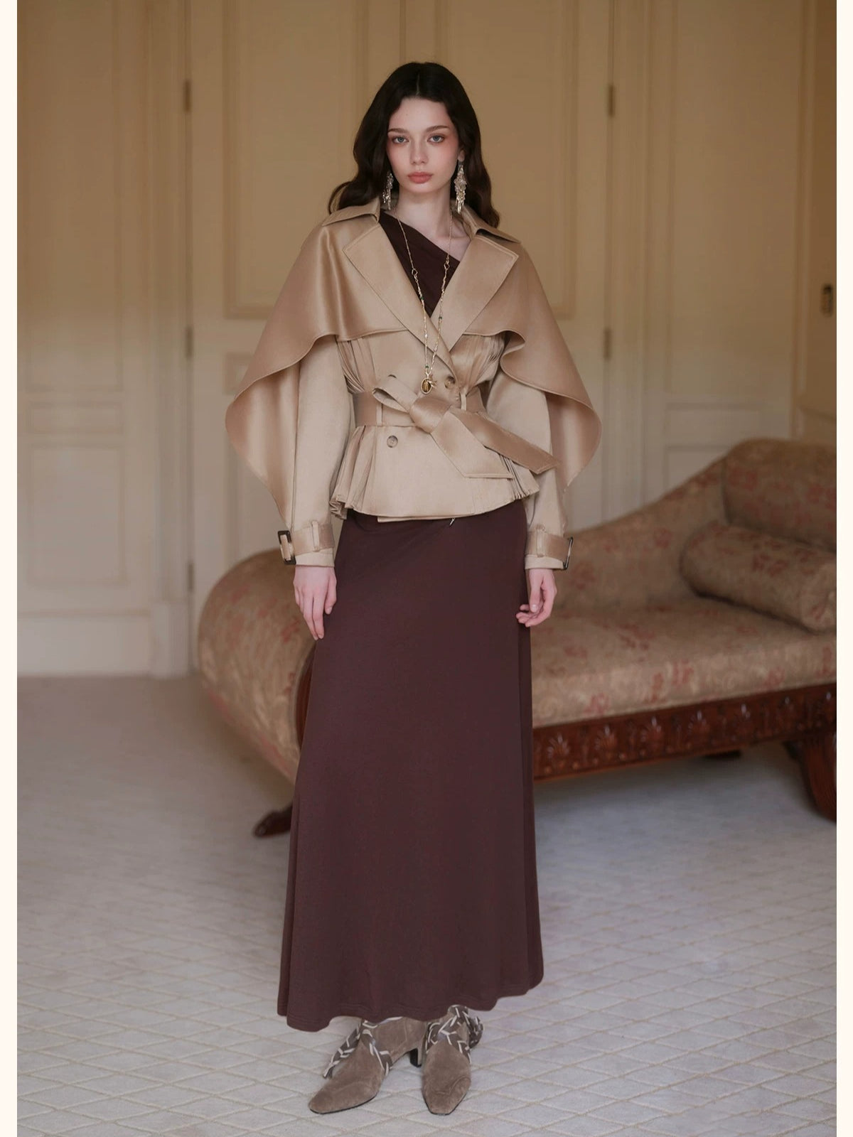Vintage Wool Blend Trench Coat