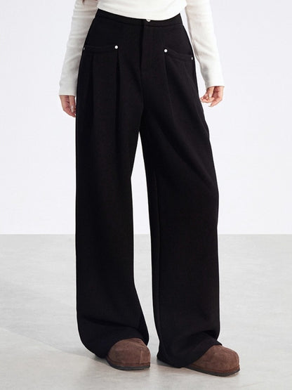 Chenille Fleece Wide-Leg Pants