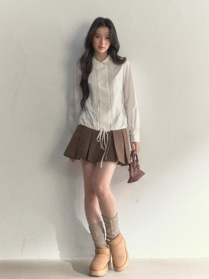 Vintage Doll Collar Double-Breasted Shirt