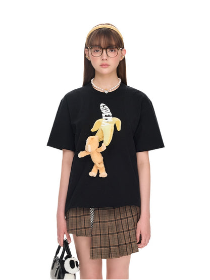 Monkey Bear Doll Banana Cotton T-shirt