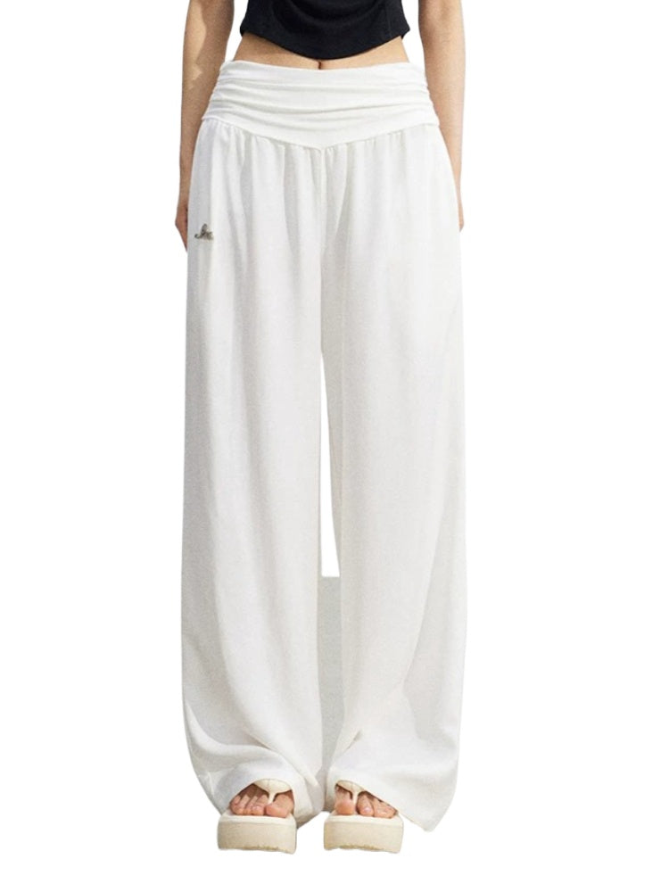Ice Silk Drape Wide-Leg Pants