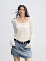 Ice Silk Hollow Knit Top