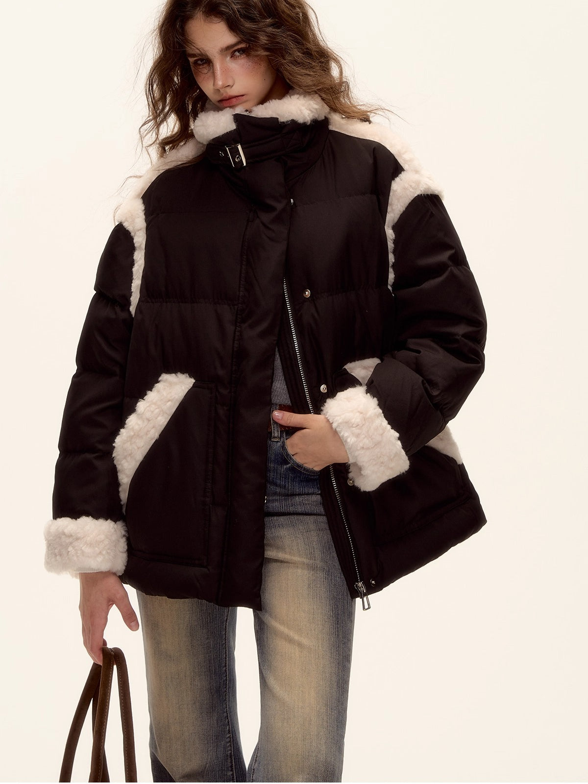 Sherpa Panel Down Jacket