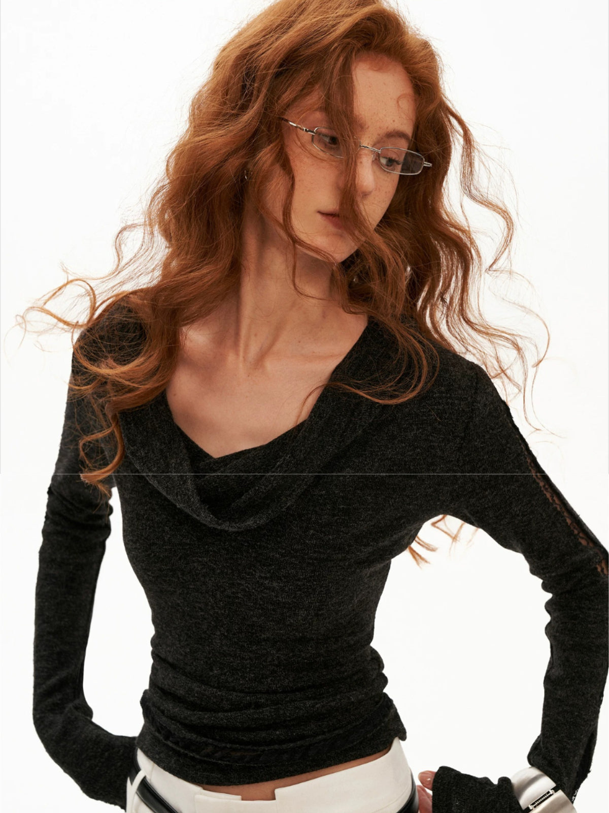 Soft Draped Off Shoulder Fitted Top
