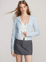 Contrast Collar Layered Knit Sweater