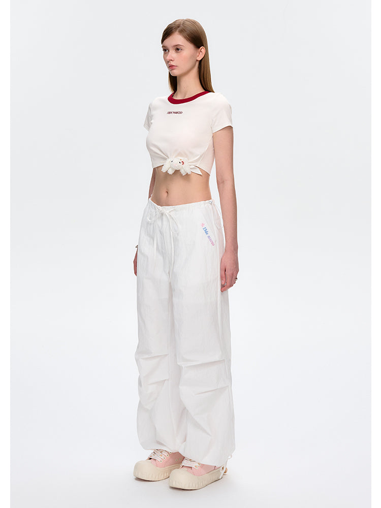 Knotted Short Sweet Crew Neck T-shirt