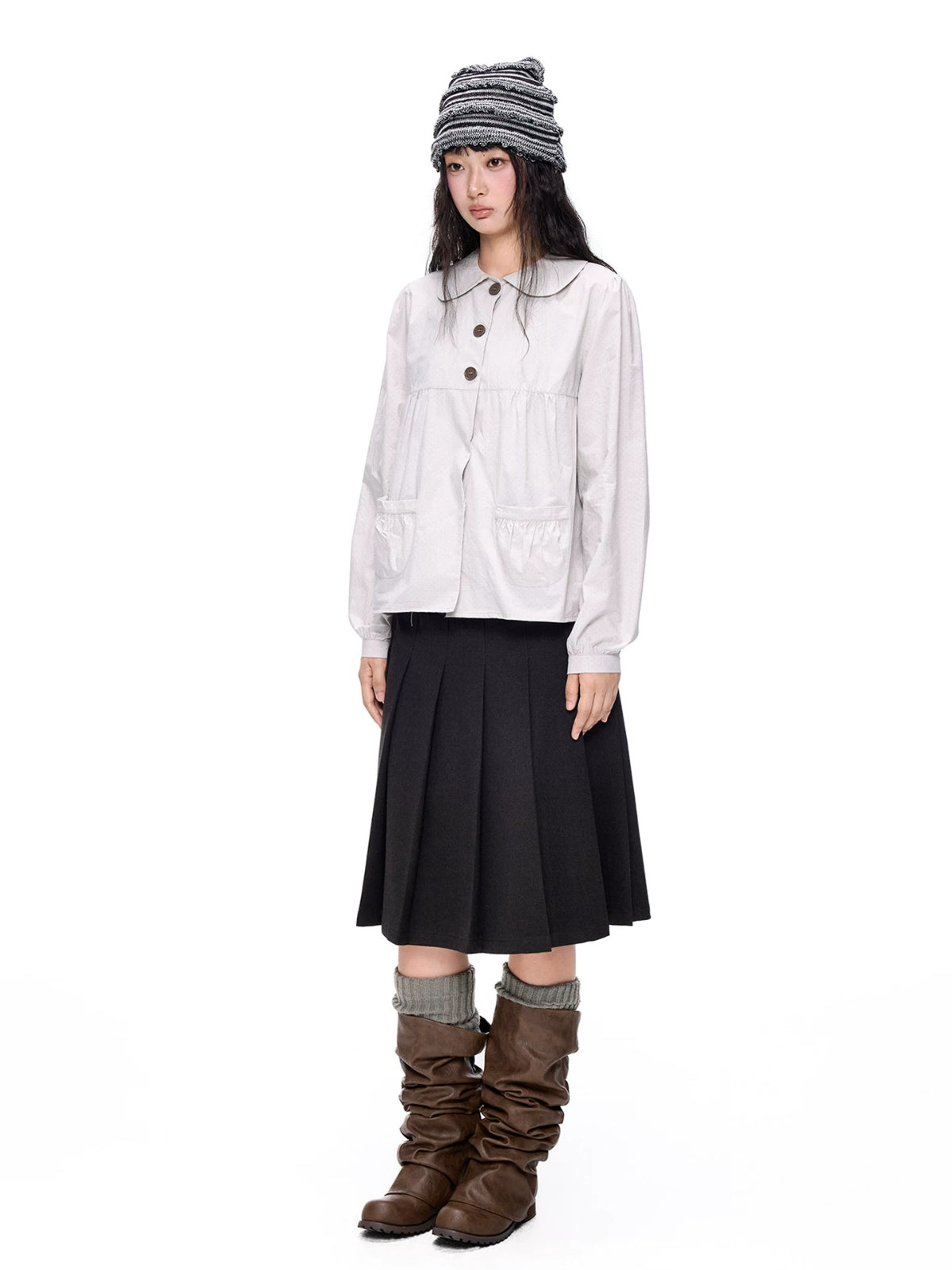 Polka Dot Doll Collar Shirt