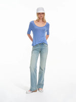 Lyocell Wool U Neck Top