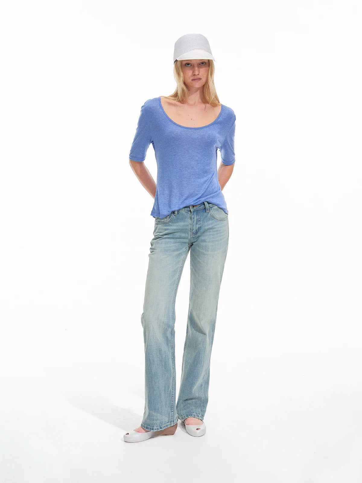 Lyocell Wool U Neck Top