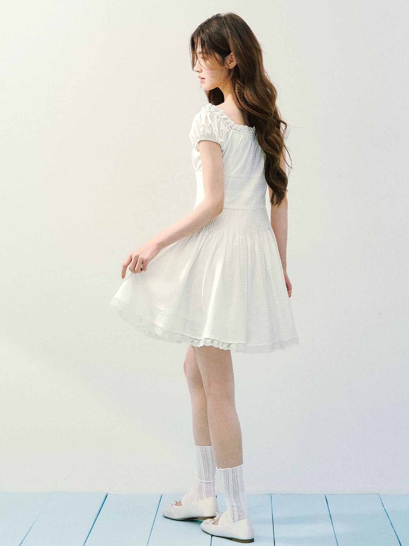 Square Neck Lace Dress