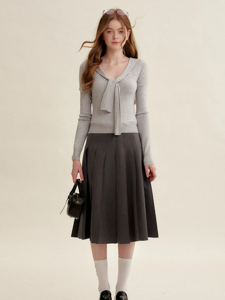 Navy Collar Knit Sweater