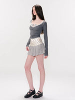 Pink & Gray Polka Layer Tee
