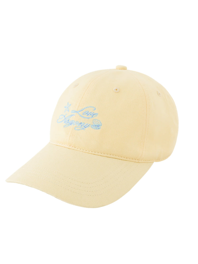 Cream-colored Embroidered Visor Cap