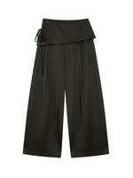 Layered Tie Waist Barrel Trousers