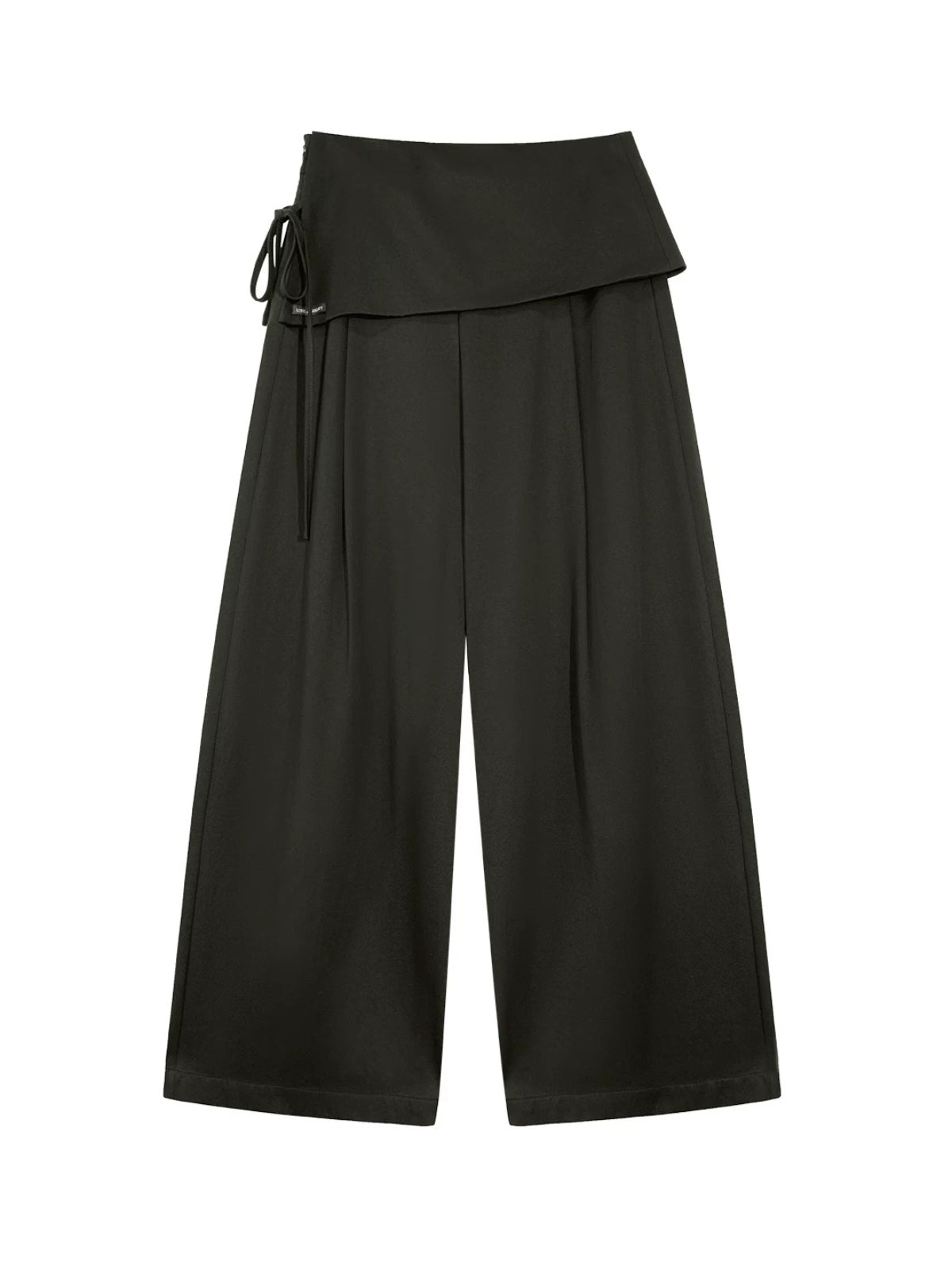 Layered Tie Waist Barrel Trousers