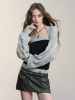 Colorblock Wool Bustier Set