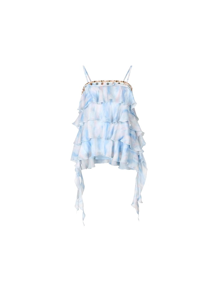 Ribbon-Strap Cake Top &amp; Skirt Set