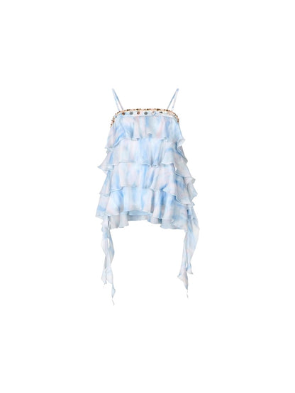 Ribbon-Strap Cake Top &amp; Skirt Set