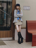 Minimal Belted A-Line Skirt