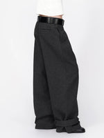 Wool Wide Leg Tailored Pants