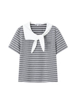 Tie Collar Stripe Tee