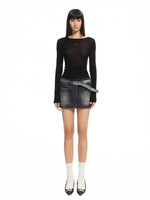 Wool Thin Crew-neck Long-sleeve Top