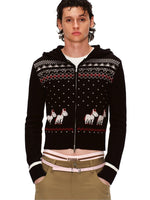 Merino Horse Knit Hoodie