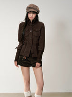 Vintage Sailor Collar Woolen Jacket