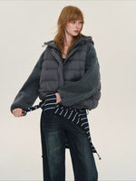 Hooded Fleece Down Vest Two-Piece Set